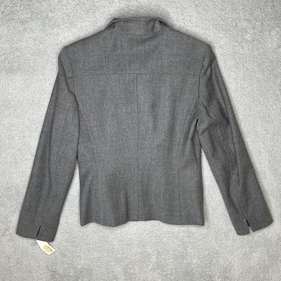 Talbots Wool Blazer Womens 4 Gray Jacket Full Zip Career Preppy Made In Italy - Picture 3 of 14